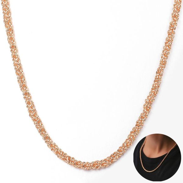 

chains 585 rose gold filled necklace for women popcorn weaving link chain elegant fashion jewelry drop wholesale lcn45, Silver