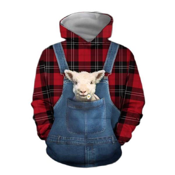 

men's hoodies & sweatshirts cute animal 3d printed funny baby sheeps zipper autumn fashion sweatshirt men women harajuku casual jacket, Black
