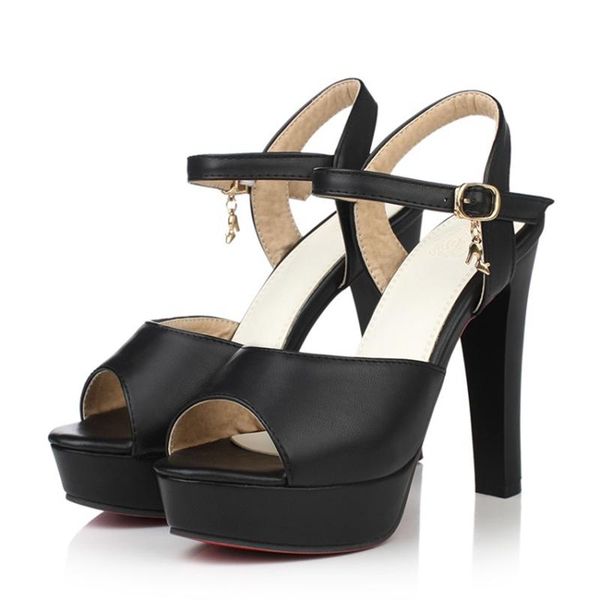 

dress shoes 2021 12cm platform high heels sandals summer ankle strap open toe gladiator party women size 33-43 852, Black