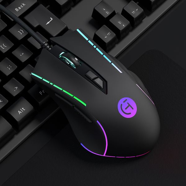 

mices mouse v63 wired rgb colorful luminous game video chicken eating computer accessories