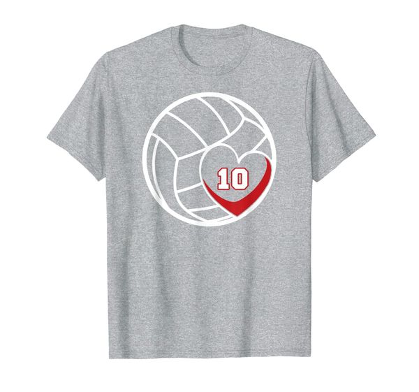

volleyball jersey number 10 design player mom game day t-shirt, White;black