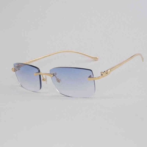 

2022 factory wholesale new vintage rimless sunglasses men leopard gafas retro shades women goggles for driving clear glasses metal frame eye, White;black