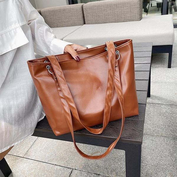 

evening bags 2021 arrival pu leather big capacity ladies women girl home use travelling simple style pure color fashion portable tote bag