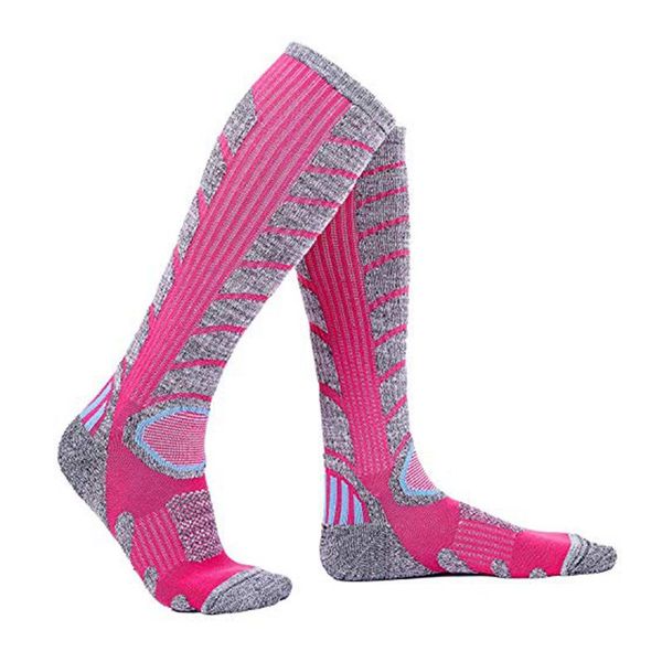

sports socks 2 pairs men women ski warm skiing calf high performance winter sport for snowboarding, Black
