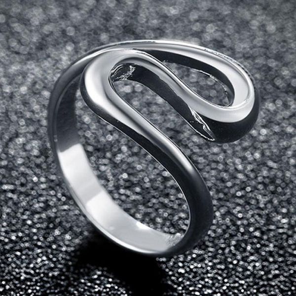 

cluster rings brand silver ring 925 sterling fashion water drop adjustable female women party jewelry gifts, Golden;silver