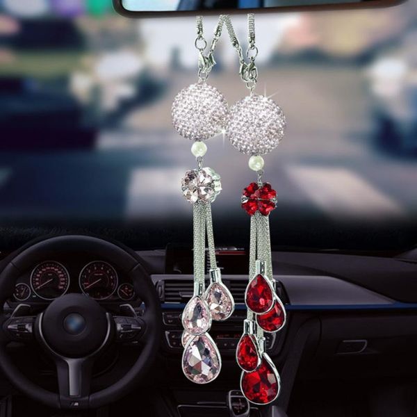 

automobiles diamond ball crystal pendant durable rear view mirror interior accessories decorations