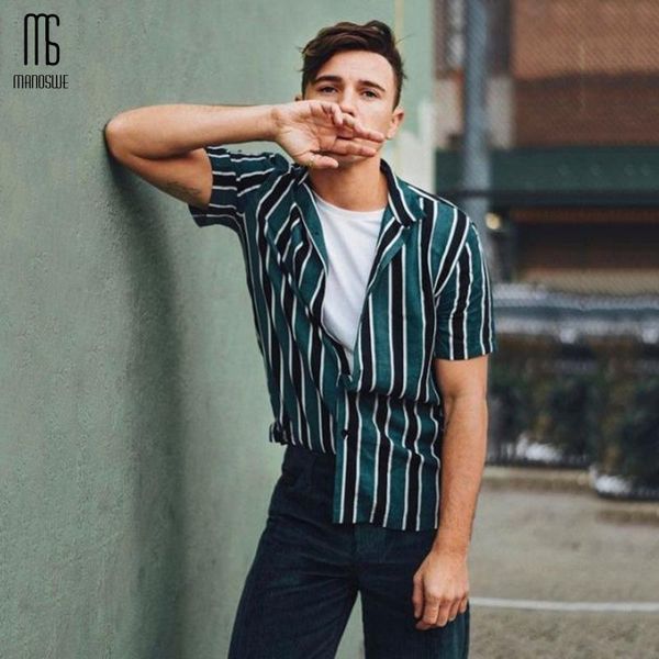 

men's casual shirts manosque striped printed shirt 2021 summer lapel british fashion loose oversize 3xl, White;black
