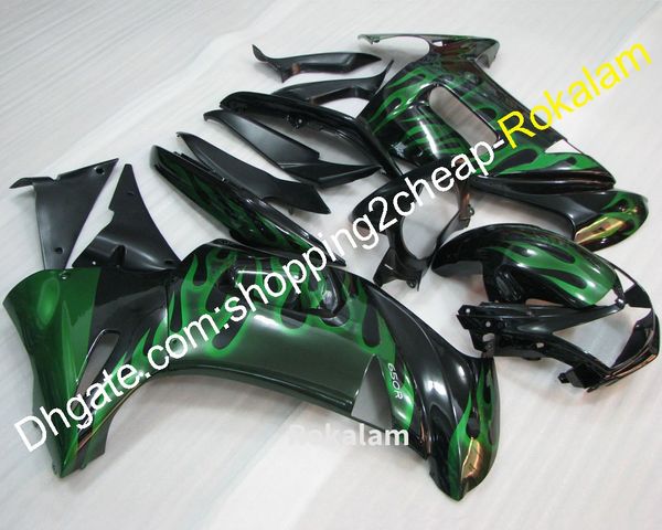 Green Flame Er-6F Moto Fearding para Kawasaki 650 ER 6F 2006 2007 2008 ER6F 06-08 650R Motocicleta Fairings Kit (moldagem por injeção)