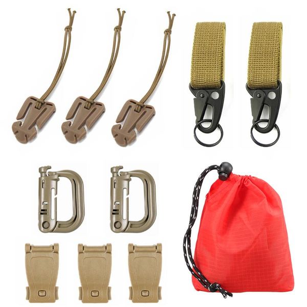 

pieces d-rings buckle bushcraft kit connect molle attach strap link webbing belt clip buckles straps climbing accessories cords, slings and