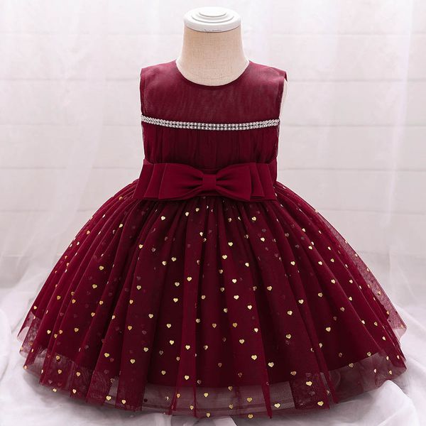 

1st birthday dress for baby girls dresses kids clothes childrens princess skirt soft mesh bow pettiskirt party b8108, Red;yellow