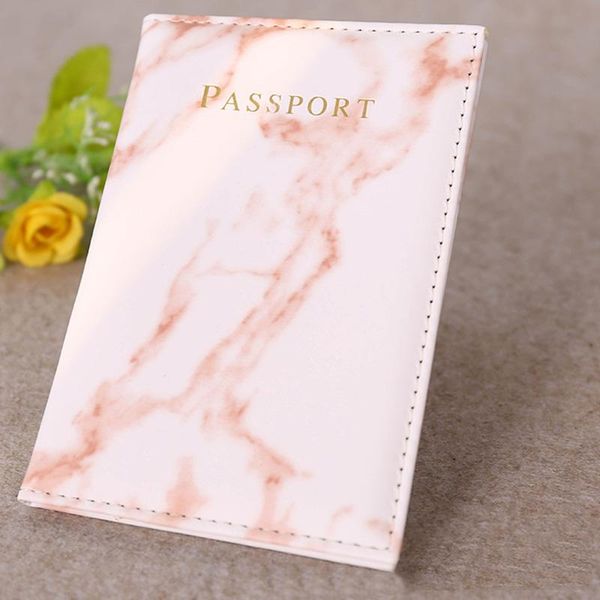 

card holders vintage marble leather passport holder covers fashion women men travel accessories business case for auto documents, Brown;gray