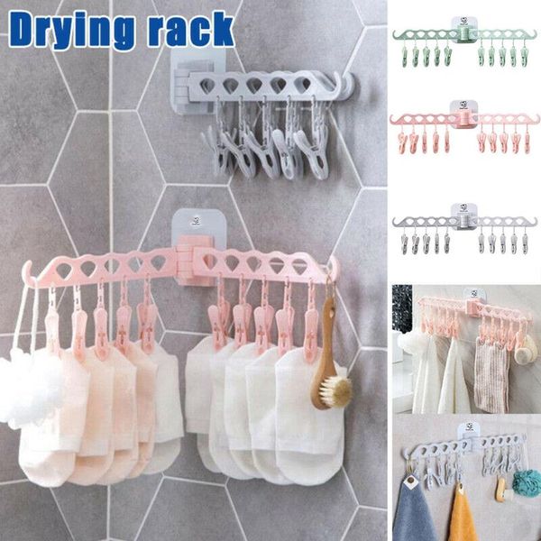 

laundry bags foldable multi-functional dual clothes hanger home wardrobe storage artifact bathroom hook coat rack organizer