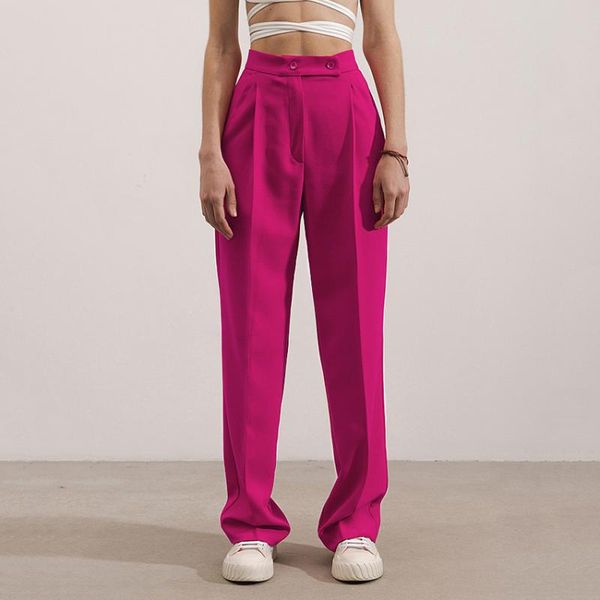 

women's pants & capris y2k high waist streetwear autumn trousers women fashion pink pocket buttons wide leg lady loose pleated floor-le, Black;white