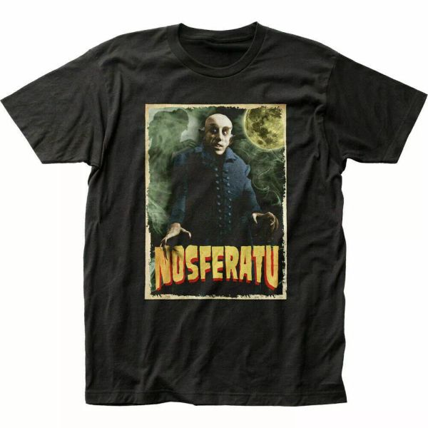 

nosferatu t shirt mens licensed pop culture horror movie retro tee new black, White;black