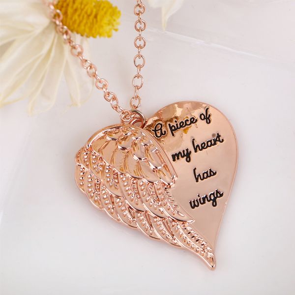 

angel wings wings clavicle chain love letters necklace, Silver