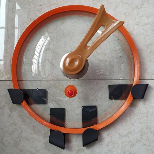 

6pcs kitchen organizer abs pot lid holder storage wall hanging no punching spoon holders supplies for lids & organization