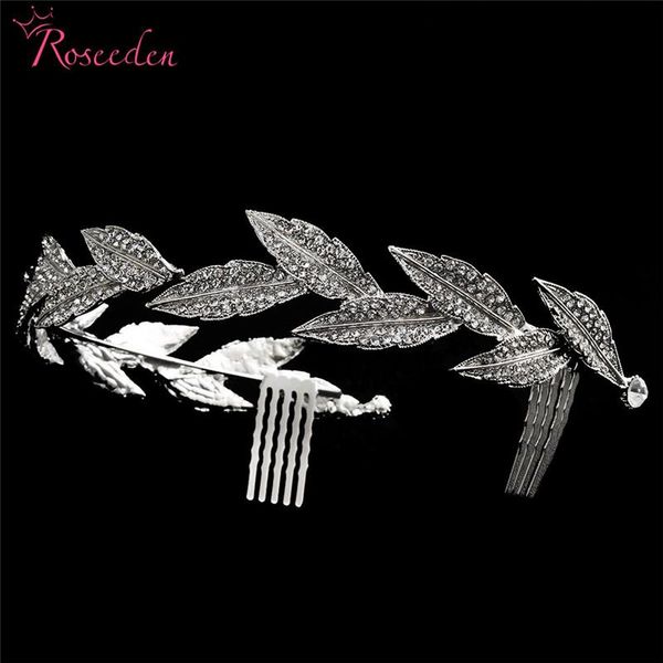 

hair clips & barrettes elegant rhodium plated crystal bridal wedding long combs headband jewelry tiara for women re3108, Golden;silver