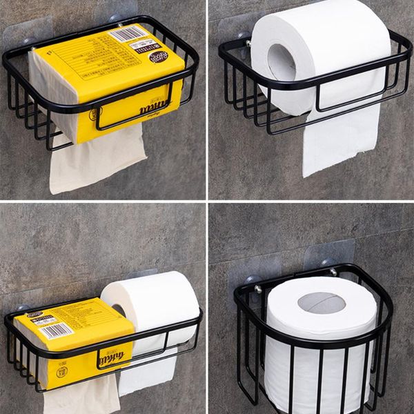 

1pcs wall hanging roll holder el toilet paper shampoo hollow out rack towel storage basket bathroom holders