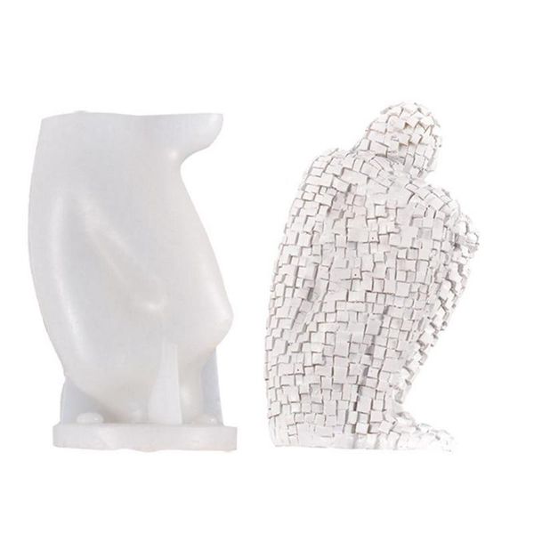 

candles 2021 silicone molds pensive man shape candle mold handmade plaster making kit soap crafts mould diy gifts home decoration