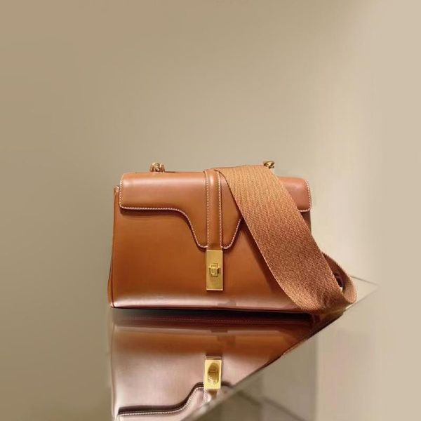 

evening bags 2021 original niche design leather diagonal wide shoulder strap small bag