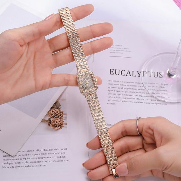 

women's casual bracelet watch quartz mesh belt band fashion analog wrist watches ultra-thin bright diamond montre fille wristwatches, Slivery;brown