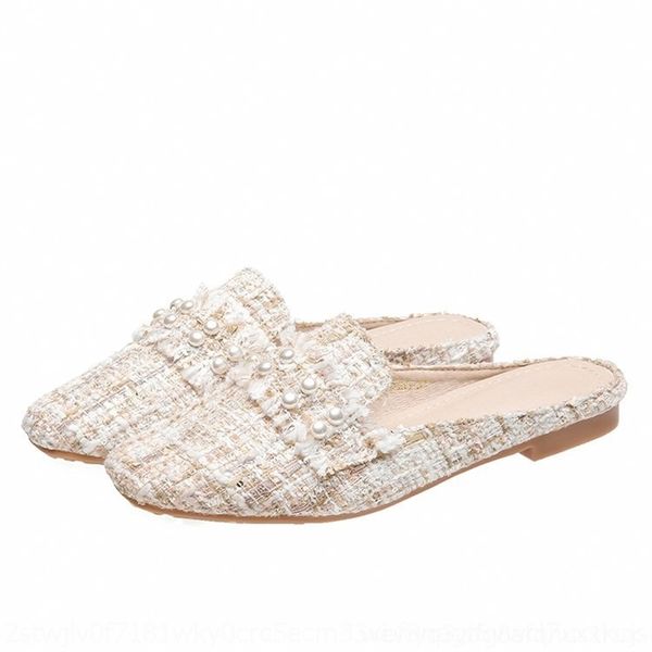 

dkxq 2020 pringnet red sandal and slippercool fahion mall fragrance flat bottomed baotou half women' slipper, Black