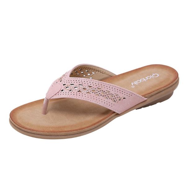

slippers sagace bohemian flip flop summer sandals 2021 open-toe slip on for women flat womens, Black