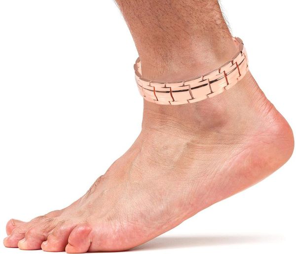 

anklets jewelry copper magnetic anklet for men with magnets/infrared/ tourmaline/germanium/negative ion 26cm/12mm, Red;blue