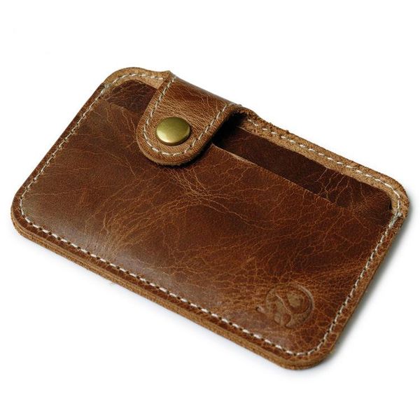 

card holders genuine leather id/ holder bifold front pocket wallet case organizer mini men wallets k11, Brown;gray