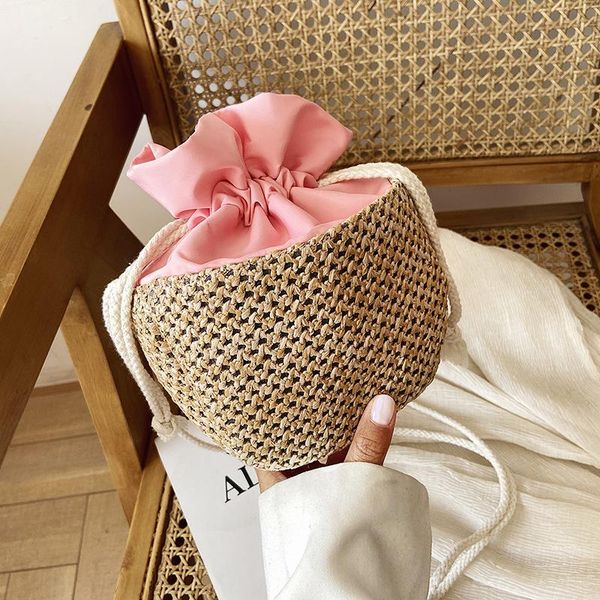 

summer straw small women's bag 2021 fashion weaving stiletto trend girl cross body