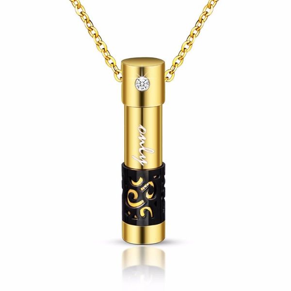 

pendant necklaces soitis fashion design lovers necklace 316l stainless steel chain women man gold color diffuser, Silver