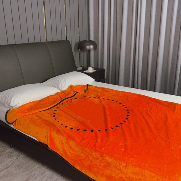 Letra Jacquard laranja cobertores ar condicionado cobertor para adulto moda portátil casual home xales