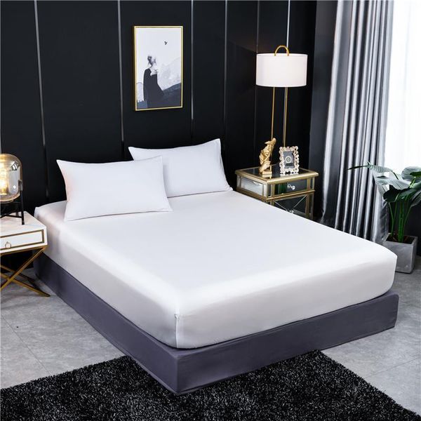 

sheets & sets 50 fitted sheet 100%natural mulberry silk elastic band bed luxury solid color double queen size real mattress cover