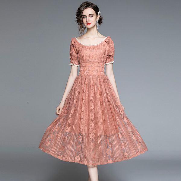 

casual dresses women lace summer elegant fashion young style square collar short sleeve empire waist a-line slim long rk1g, Black;gray