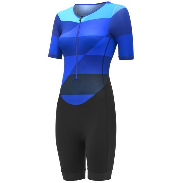 

racing sets triathlon cycling jersey ropa ciclismo one piece blue women road jumpsuits skinsuit sportswear riding short sleeve bike clothing, Black;blue