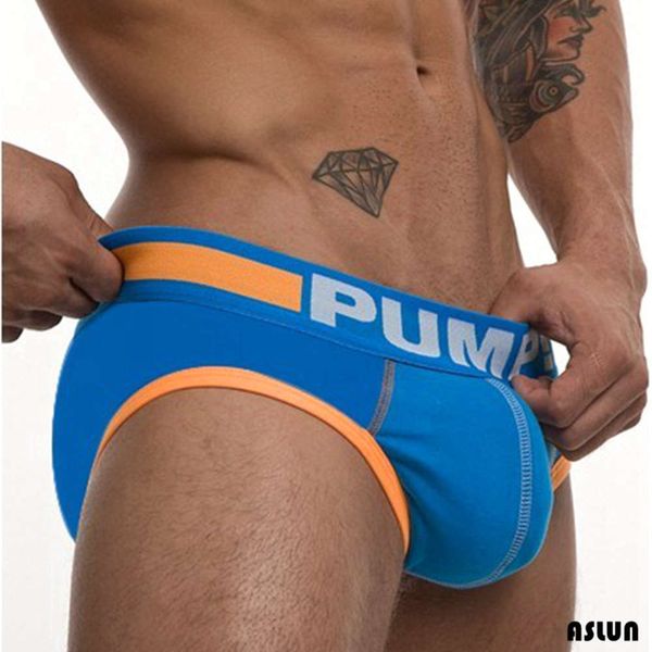 

underwear men's pump pure cotton breathable briefs with packing bag, Black;white