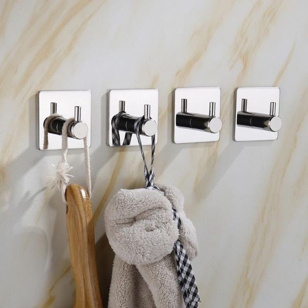 

robe hooks high-quality 4pcs black stainless steel towel hook wall hanger bathroom accessory organizer clothes rack