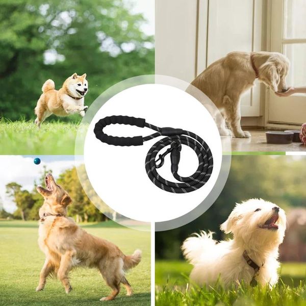 

dog collars & leashes strong leash handle and highly reflective threads for small medium large dogs nylon pet safety belt