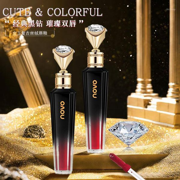 

sparkling black diamond velvet lip glaze waterproof matte gloss long lasting silky touch moisturizing pigmented makeup1