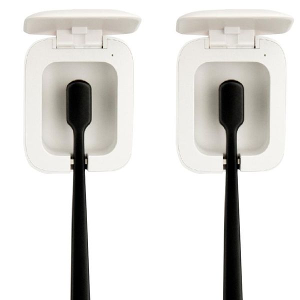 

smart electric toothbrush 2pcs uv light disinfector single box usb charging antibacteria ultraviolet punch-holder