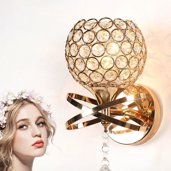 

wall lamps modern fashion luxurious aluminum k9 crystal led e27 dimmiable lamp for bedroom living room aisle staircase ac 80-265v 1841