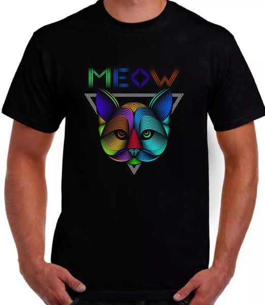

fan meow funny cool art graphic design t shirt, White;black