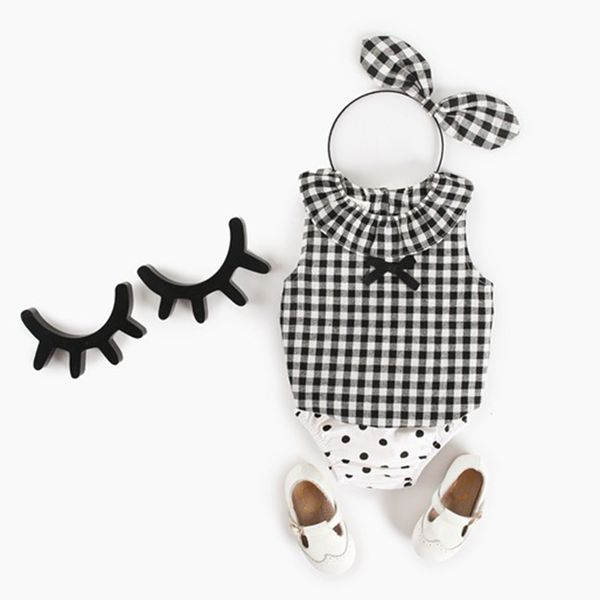 

summer baby girls clothing sets plaid suit outfits pp shorts 2pcs/lot infant kids clothes 210429, White