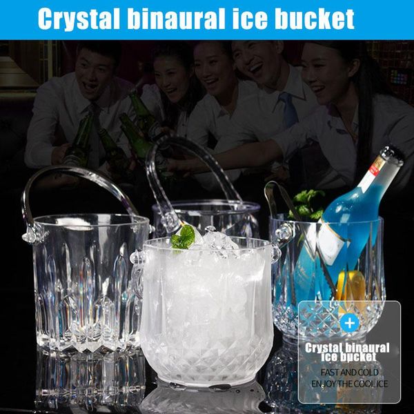 

ice buckets and coolers household acrylic container diamond pattern bucket with handle bar ktv supplies red wine beer party
