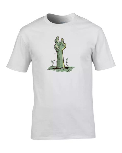 

zombie hand- cool living dead boy's tshirt, White;black