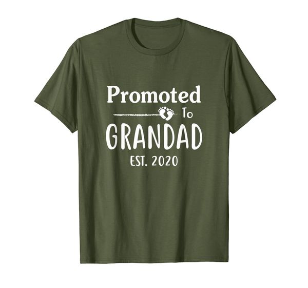 

promoted to grandad est 2020 father's day shirt new grandad, White;black