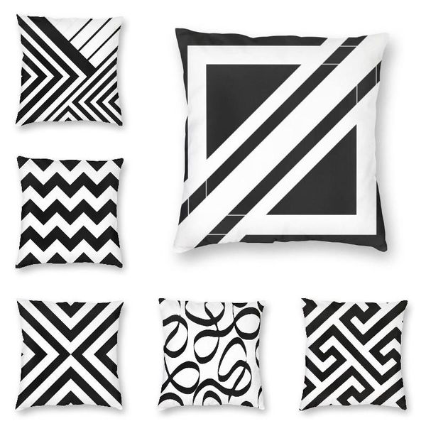 

cushion/decorative pillow black and white modern abstract pattern case home decor geometric outdoor cushion cover square pillowcase