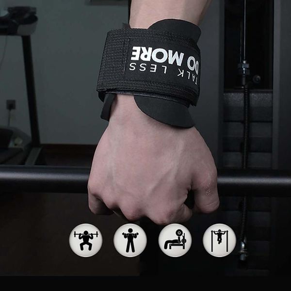 

wrist support 1 pair fitness weight lifting hook training gym grips straps weights power dumbbell weightlifting 2021, Black;red