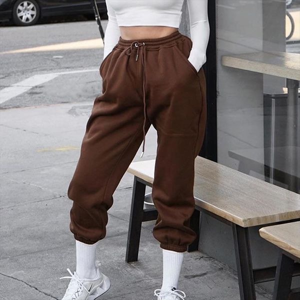 

jogger casual sweatpants women capris high waist harem dance plus size trousers solid black grey brown fitness drawstring, Black;white