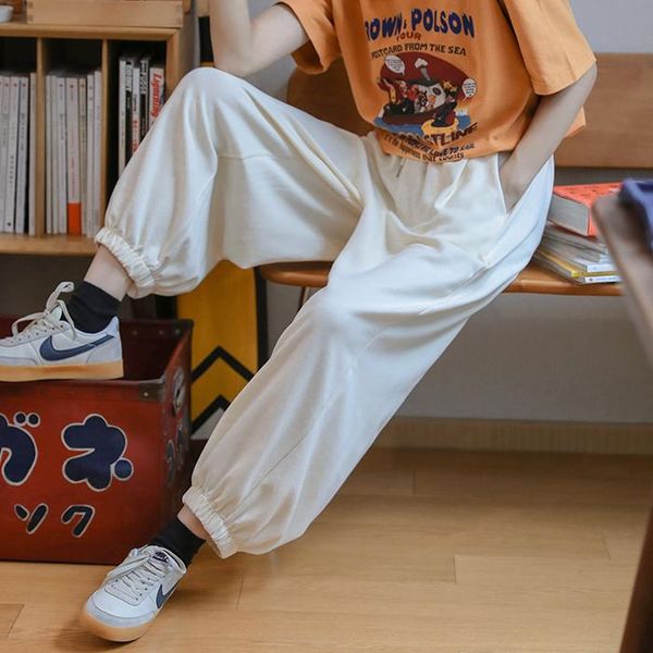 

straight large size casual solid wide leg trousers streetwear suit full-length selling chic loose pants women's & capris, Black;white